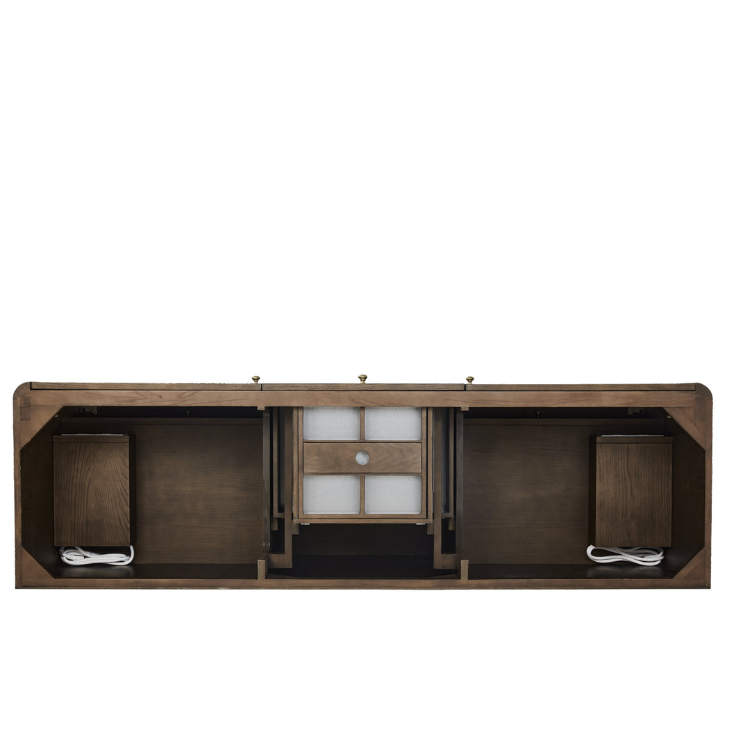 Gracyn 72" Double Vanity, Sable, w/ 3 CM White Zeus Quartz Top