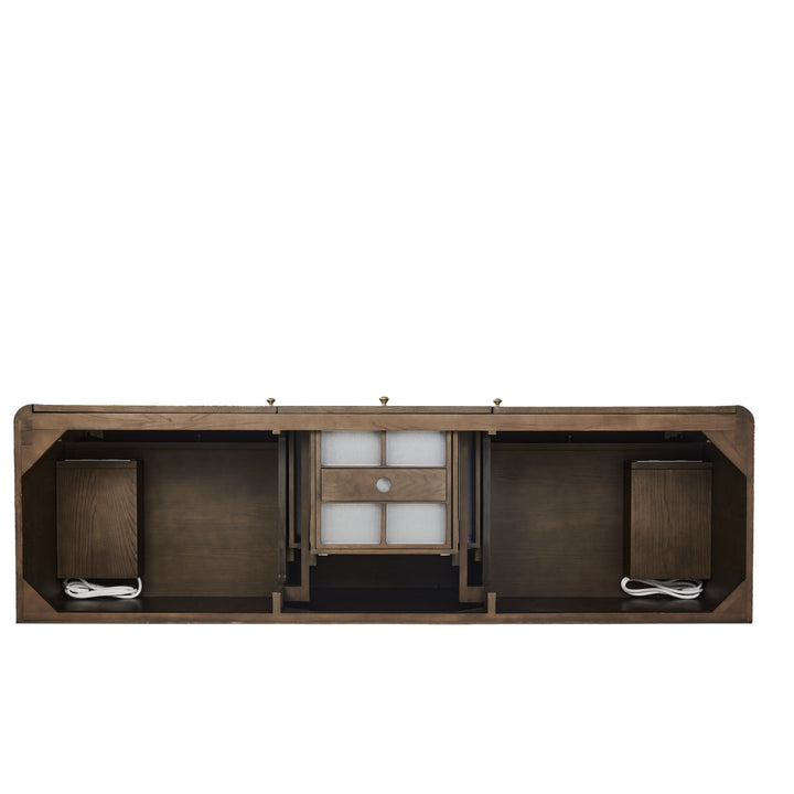 Gracyn 72" Double Vanity, Sable, w/ 3 CM Victorian Silver Quartz Top