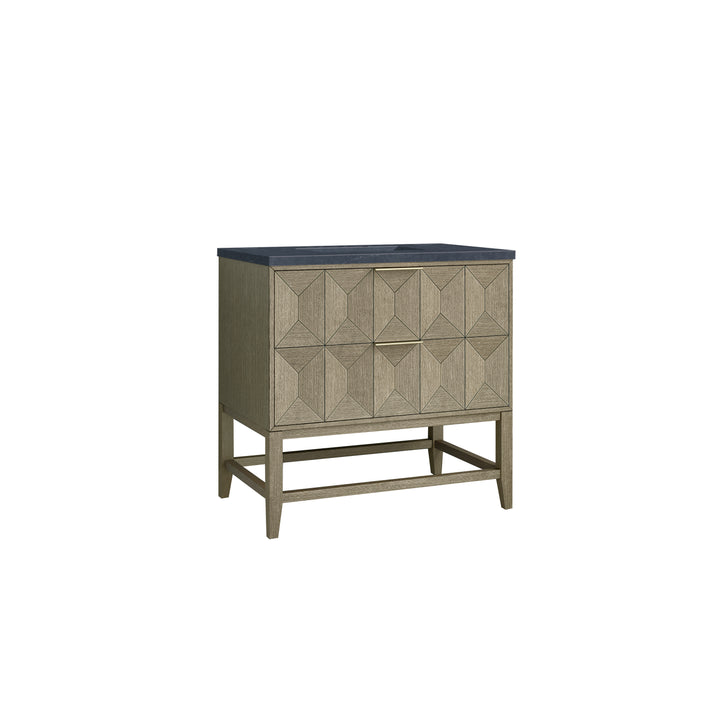 Emmeline 36" Single Vanity, Pebble Oak w/ 3 CM Charcoal Soapstone Top