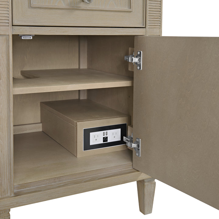 Lorelai 60" Double Vanity, Whitewashed Oak w/ 3 CM Lime Delight Silestone Top