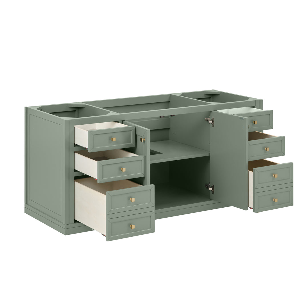 Chicago 60" Single Vanity, Smokey Celadon, w/ 3 CM Charcoal Soapstone Silestone® Top