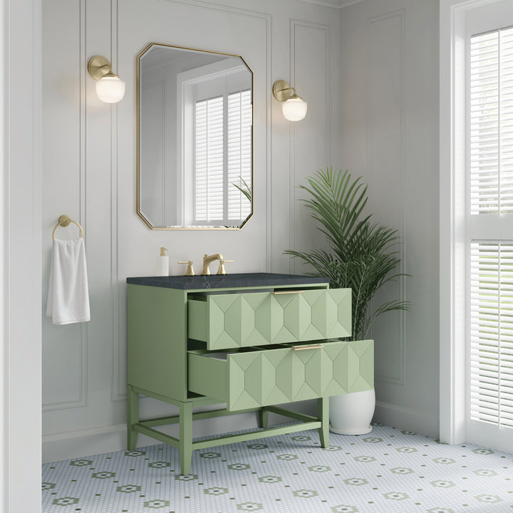 Emmeline 36" Single Vanity, Pistachio w/ 3 CM Charcoal Soapstone Top