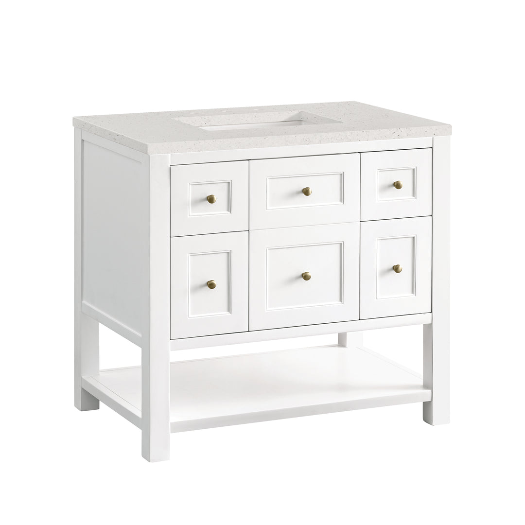 Breckenridge 36" Single Vanity, Bright White w/ 3 CM Lime Delight Top