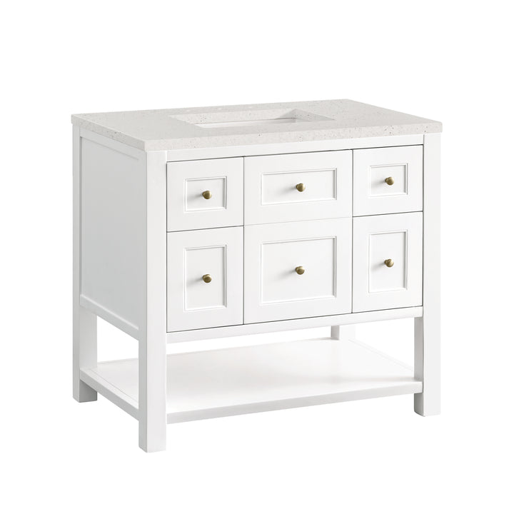 Breckenridge 36" Single Vanity, Bright White w/ 3 CM Lime Delight Top