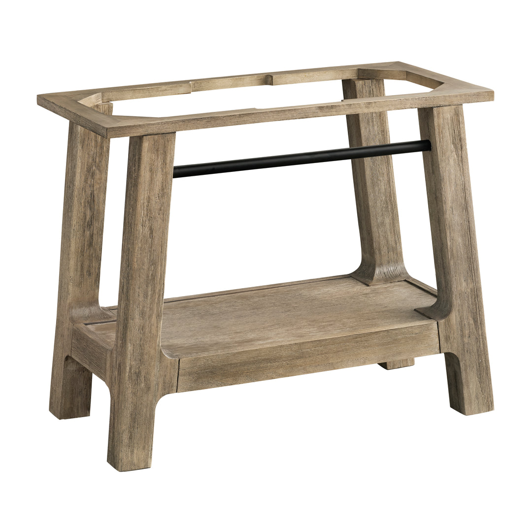 Auburn 36" Single Sink Console, Weathered Timber w/ Black Matte Mineral Composite Stone Top