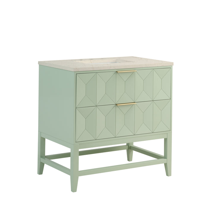 Emmeline 36" Single Vanity, Pistachio w/ 3 CM Eternal Marfil Top