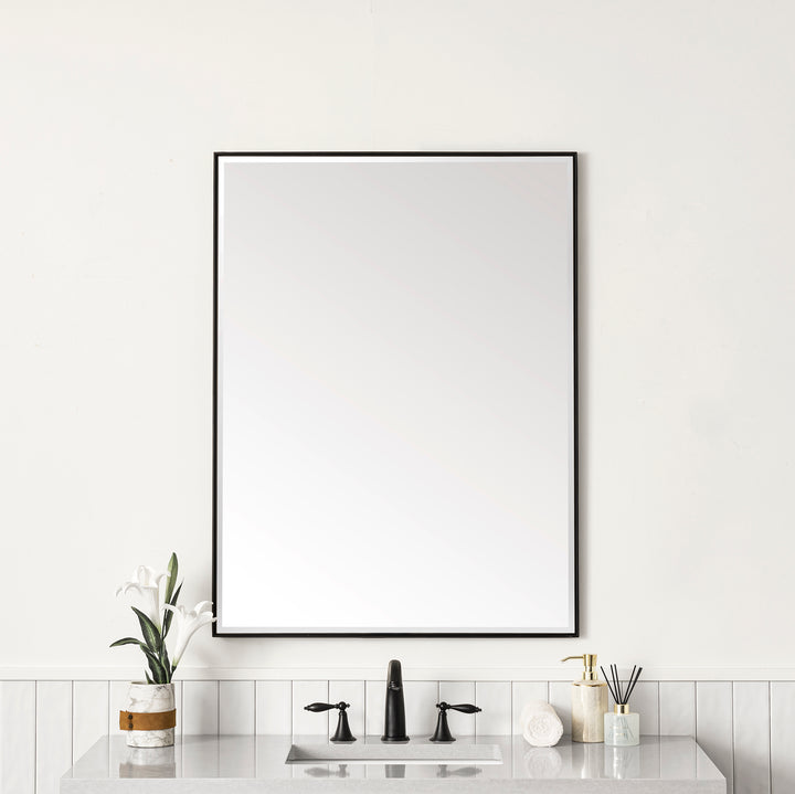 Rohe 30" Rectangular Mirror, Matte Black