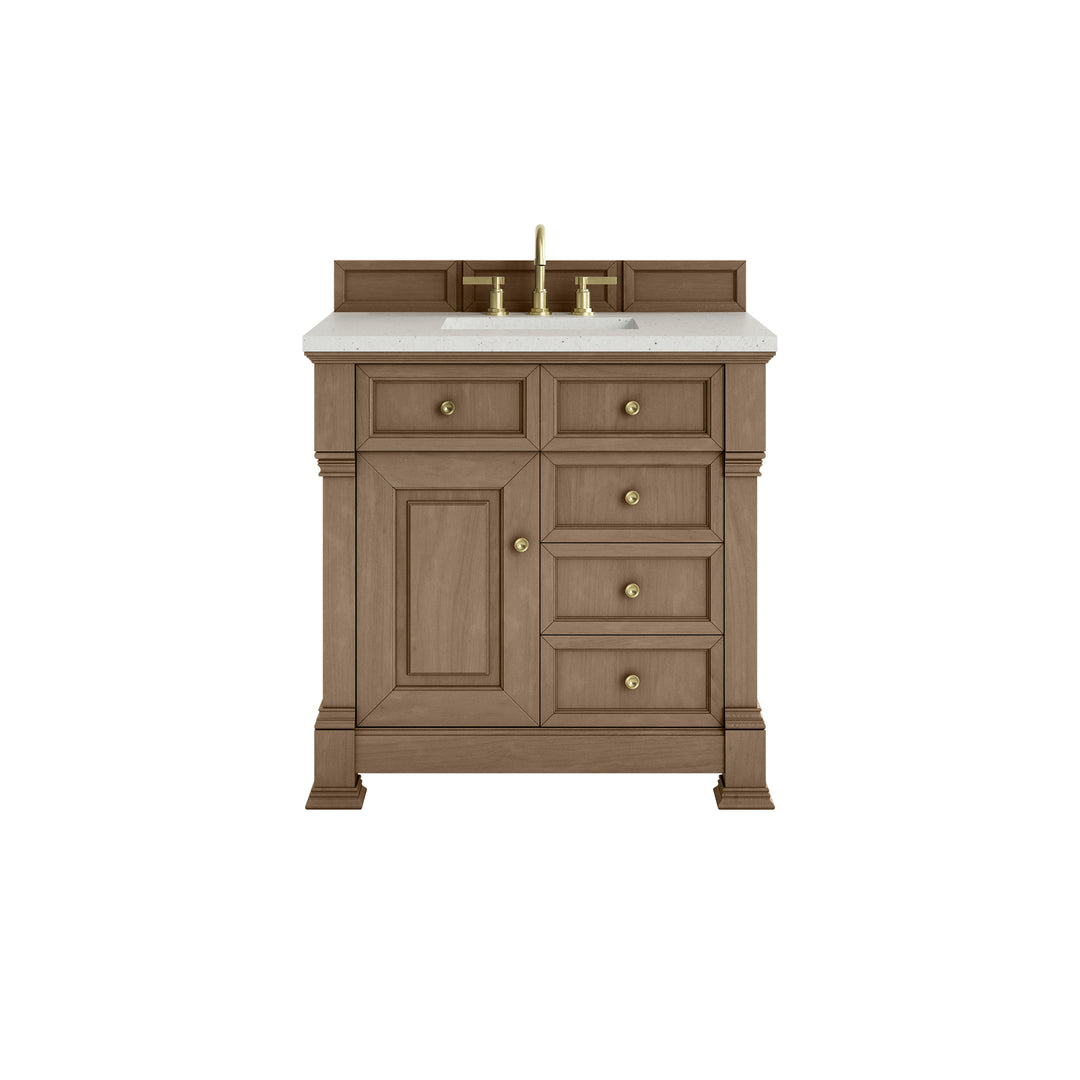 Brookfield 36" Single Vanity, Pecan w/ 3 CM Lime Delight Silestone® Top