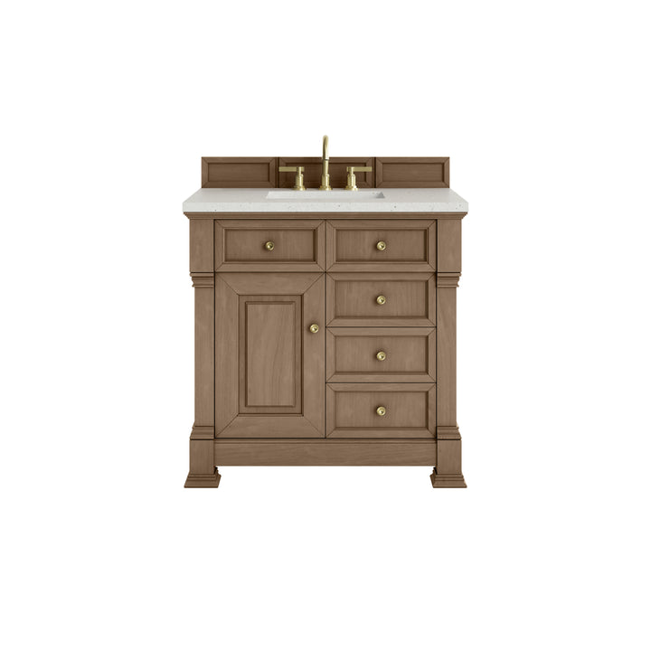 Brookfield 36" Single Vanity, Pecan w/ 3 CM Lime Delight Silestone® Top