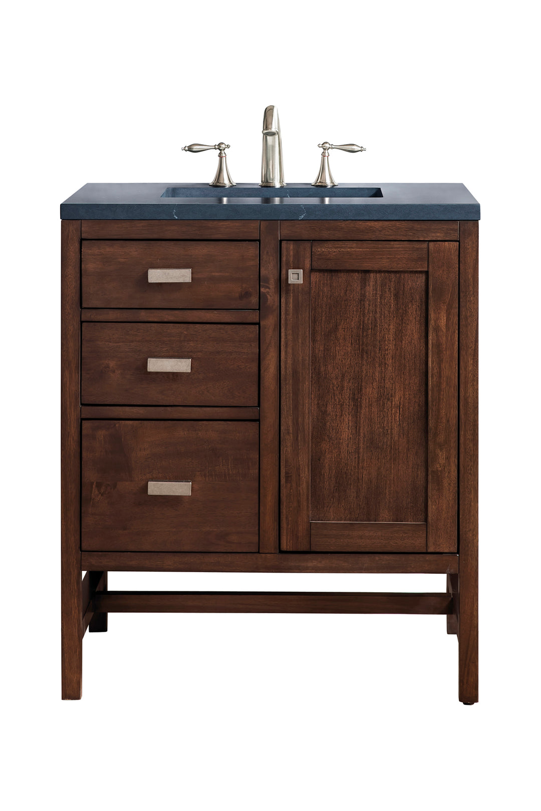 Addison 30" Single Vanity, Mid-Century Acacia w/ 3 CM Charcoal Soapstone Silestone Top