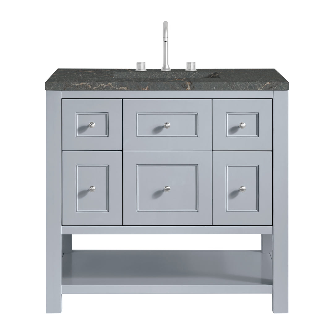 Breckenridge 36" Single Vanity, Serenity Blue, w/ 3 CM Parisien Bleu Quartz Top