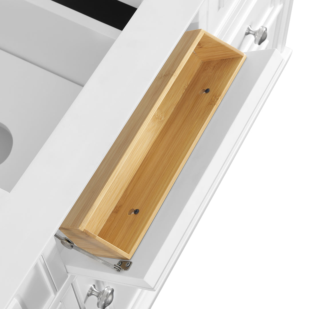 Lorelai 48" Single Vanity, Bright White w/ 3 CM Lime Delight Silestone Top