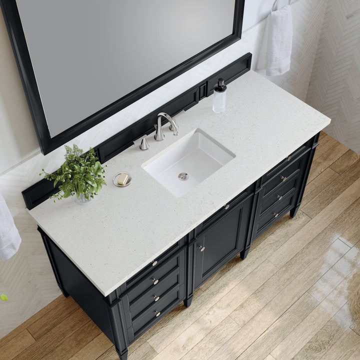 Brittany 60" Single Vanity, Black Onyx w/ 3 CM Lime Delight Silestone Top