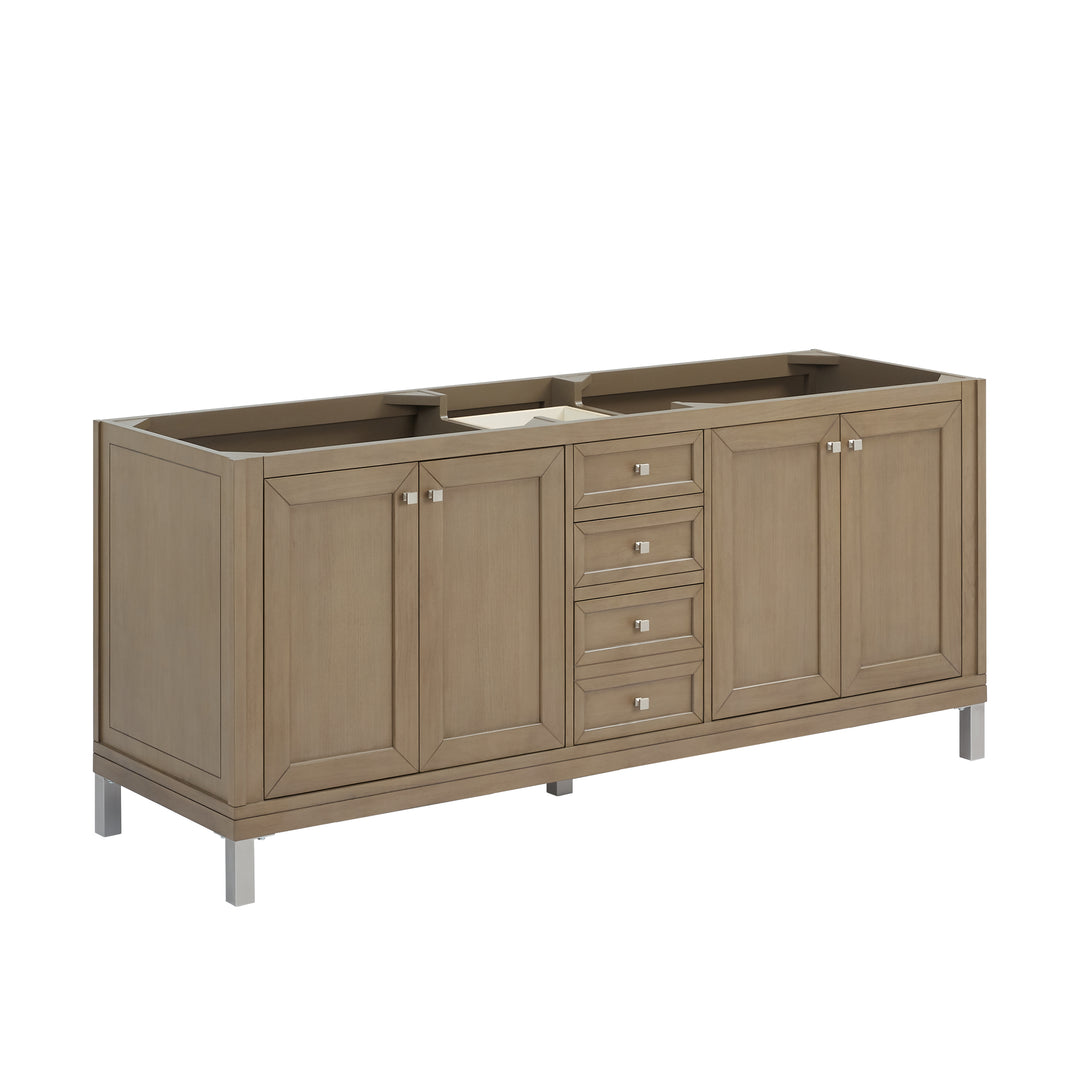 Chicago 72" Double Vanity, Walnut Whisper