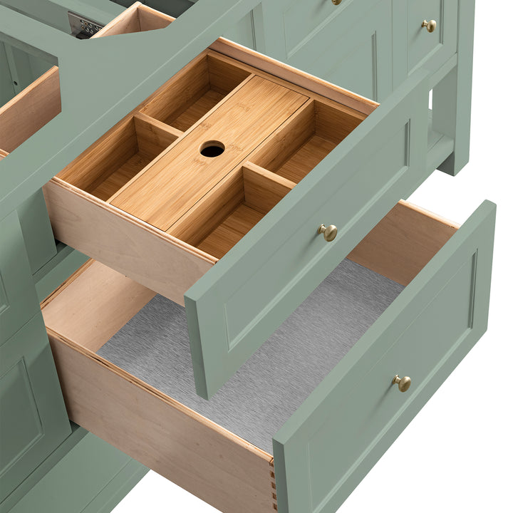 Breckenridge 72" Double Vanity Base Only, Smokey Celadon
