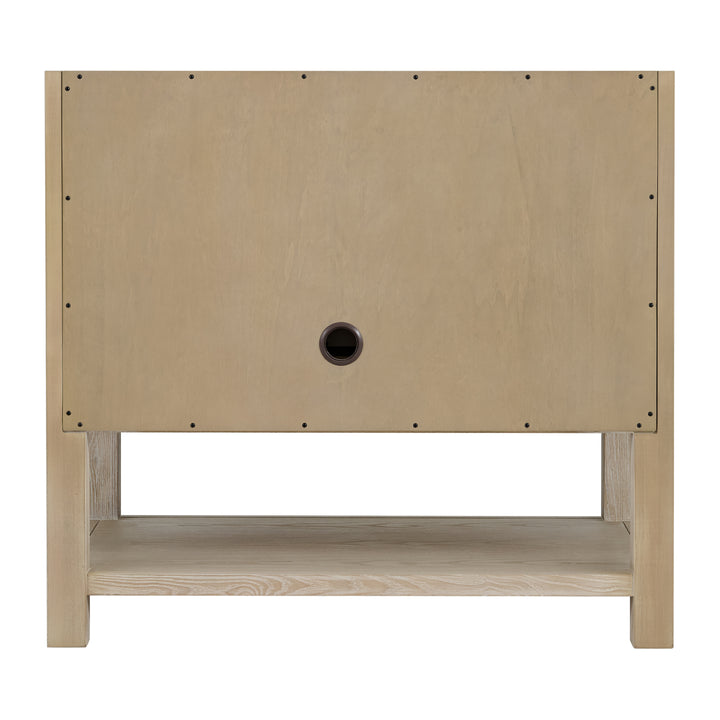 Breckenridge 36" Single Vanity, Whitewashed Oak w/ 3 CM Arctic Fall Solid Surface Top