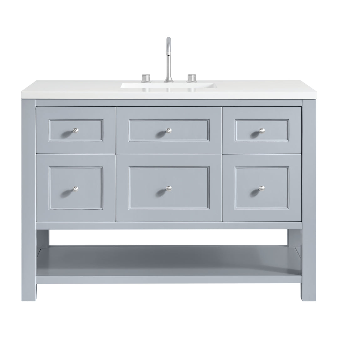 Breckenridge 48" Single Vanity, Serenity Blue, w/ 3 CM White Zeus Quartz Top