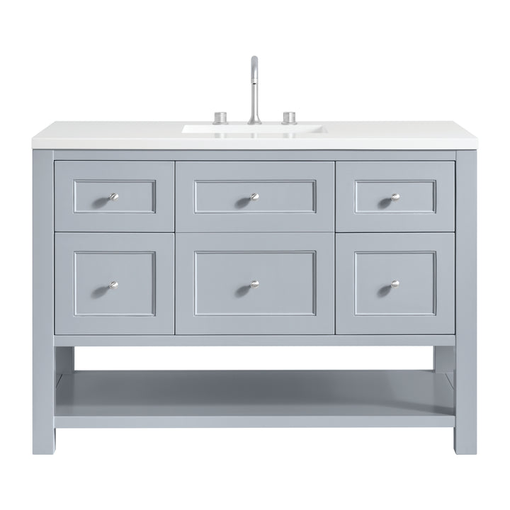 Breckenridge 48" Single Vanity, Serenity Blue, w/ 3 CM White Zeus Quartz Top