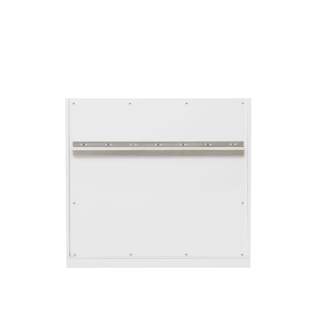 Chicago 30" Single Vanity, Glossy White, w/ 3 CM Charcoal Soapstone Silestone® Top