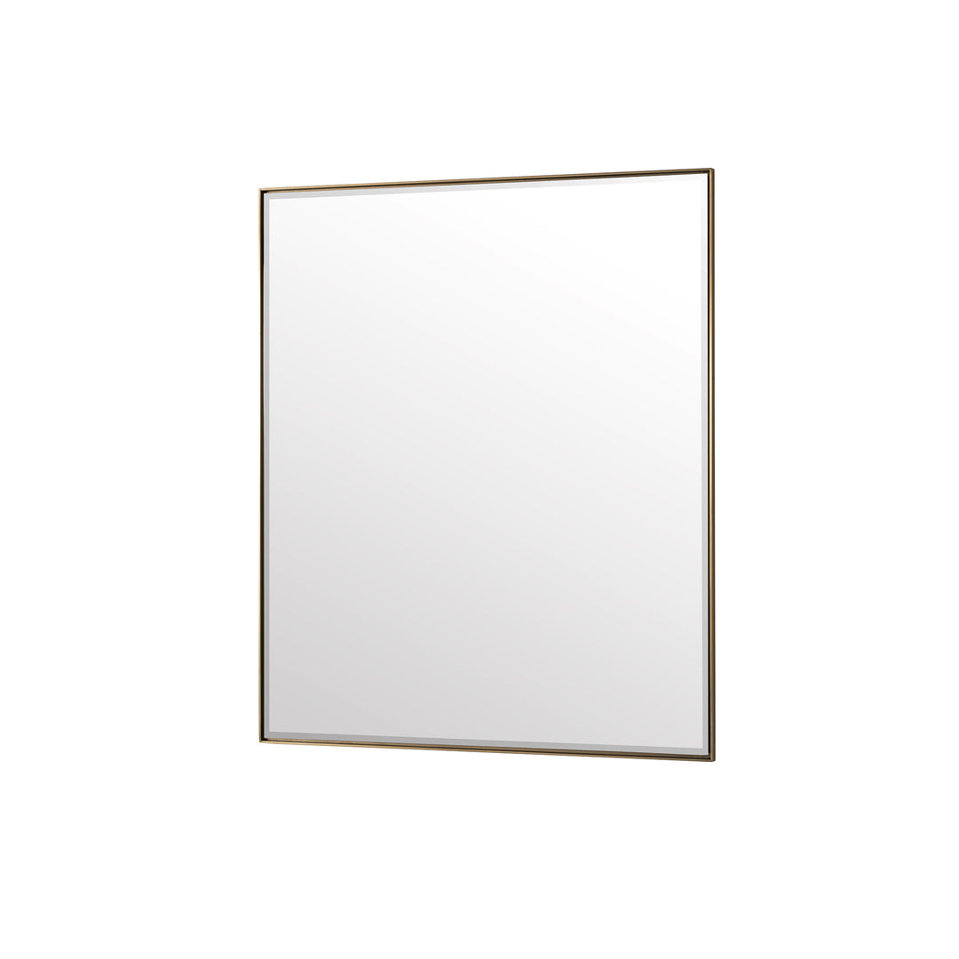 Rohe 36" Rectangular Mirror, Champagne Brass