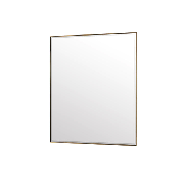 Rohe 36" Rectangular Mirror, Champagne Brass