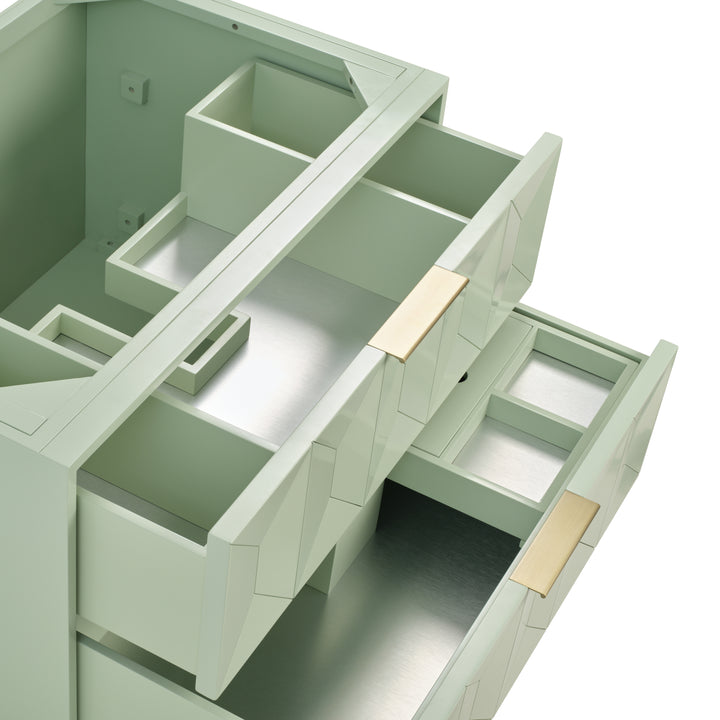 Emmeline 36" Single Vanity, Pistachio w/ 3 CM White Zeus Top