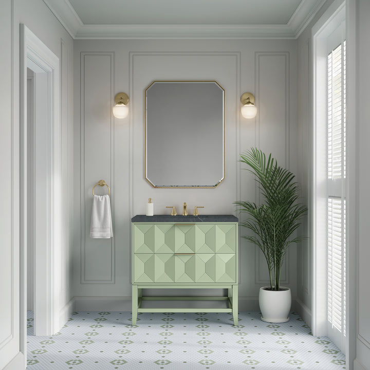 Emmeline 36" Single Vanity, Pistachio w/ 3 CM Charcoal Soapstone Top