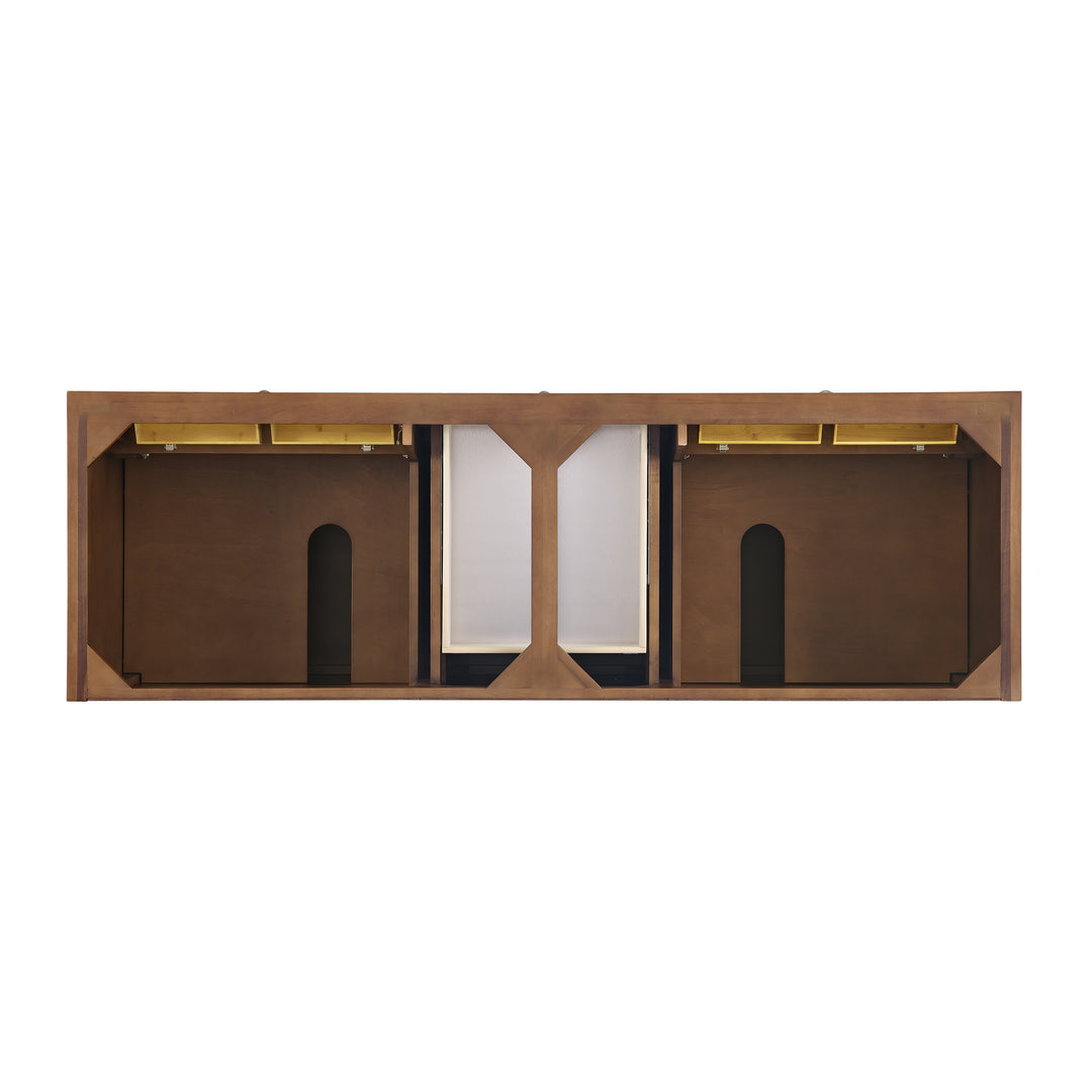 Lorelai 72" Double Vanity, Mid-Century Walnut w/ 3 CM Eternal Marfil Silestone Top