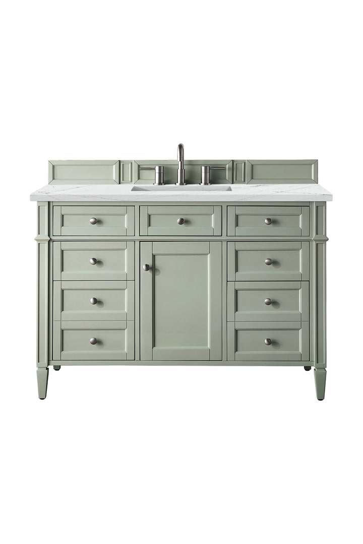 Brittany 48" Single Vanity, Sage Green w/ 3 CM Ethereal Noctis Silestone Top
