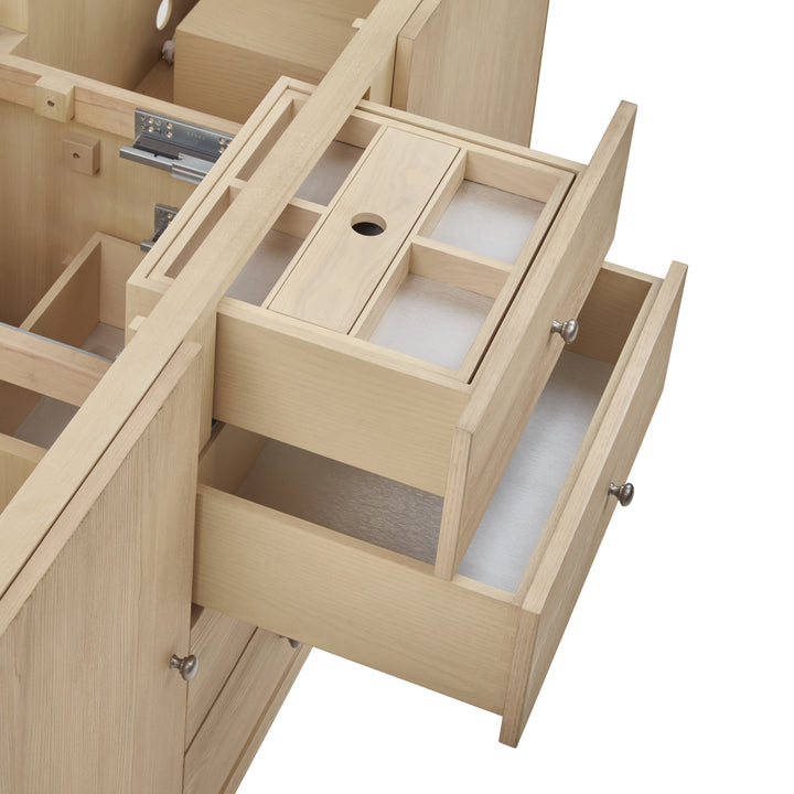 Gracyn 72" Double Vanity, Coastal Driftwood, w/ 3 CM White Zeus Quartz Widespread Top