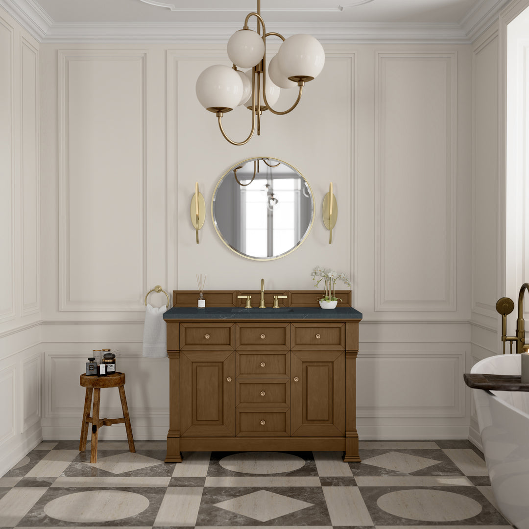 Brookfield 48" Single Vanity, Honey Oak w/ 3 CM Charcoal Soapstone Silestone® Top