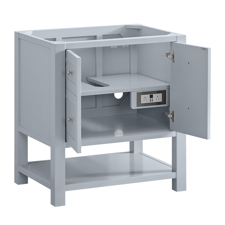 Breckenridge 30" Single Vanity, Serenity Blue, w/ 3 CM Arctic Fall Solid Surface Top