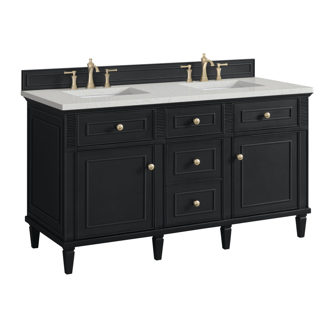 Lorelai 60" Double Vanity, Black Onyx w/ 3 CM Lime Delight Silestone Top
