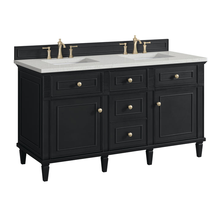 Lorelai 60" Double Vanity, Black Onyx w/ 3 CM Lime Delight Silestone Top