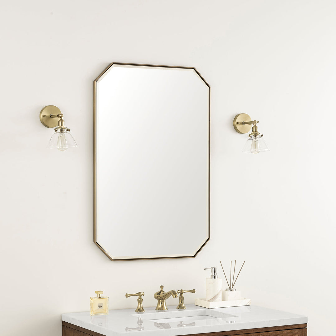 Rohe 24" Octagonal Mirror, Champagne Brass