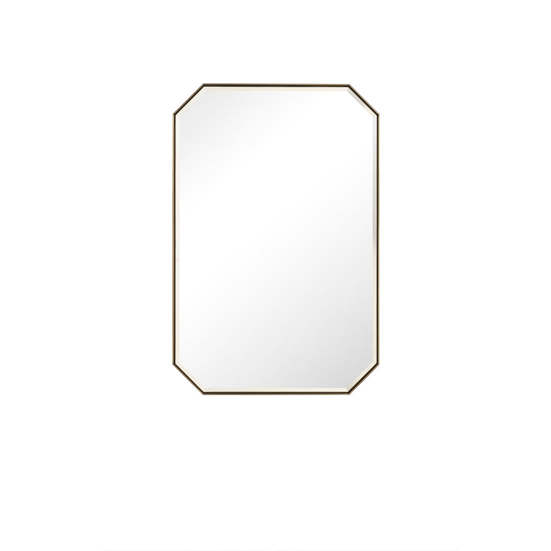 Rohe 24" Octagonal Mirror, Champagne Brass