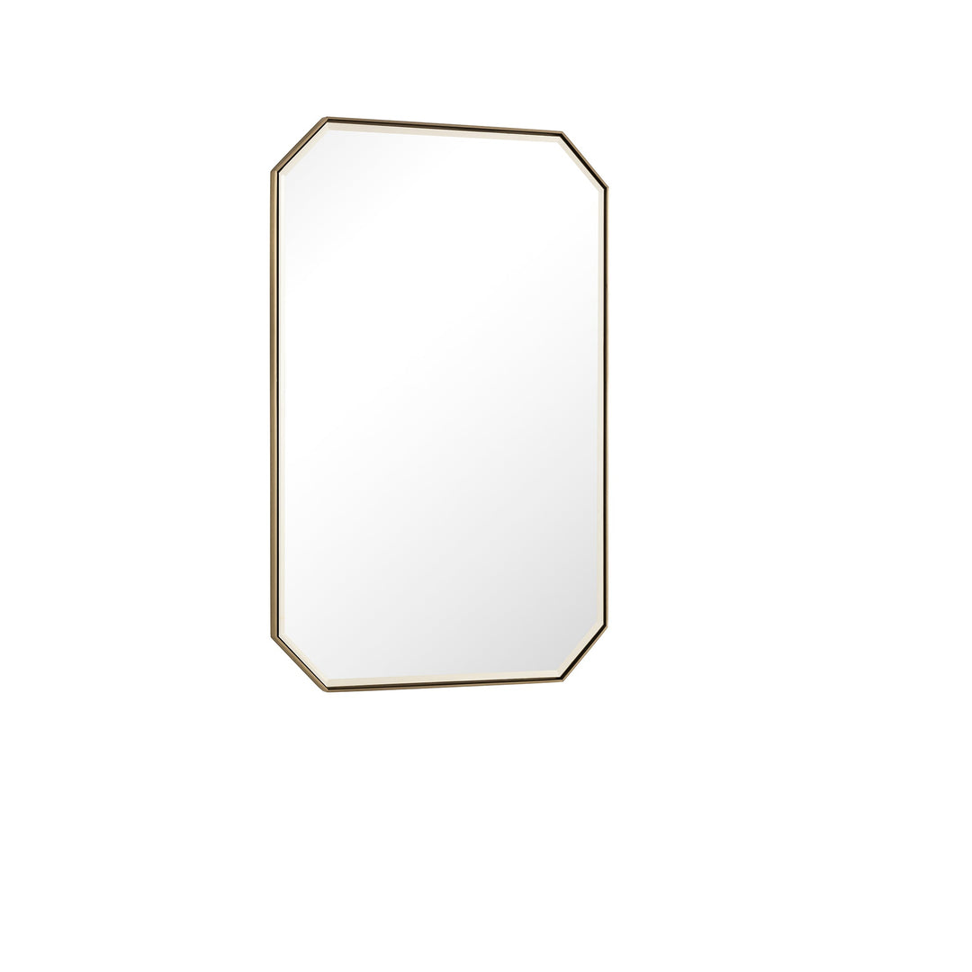 Rohe 24" Octagonal Mirror, Champagne Brass