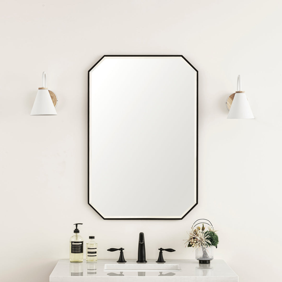 Rohe 24" Octagonal Mirror, Matte Black