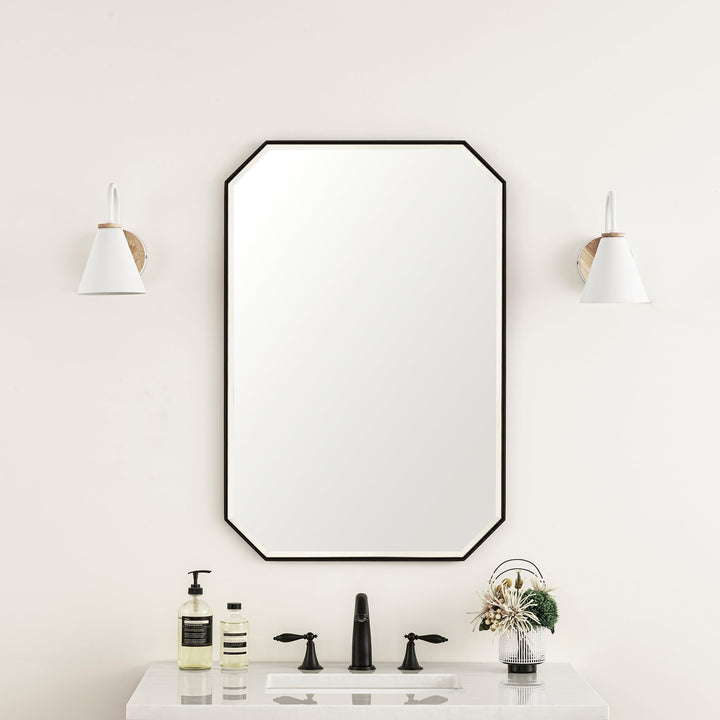 Rohe 24" Octagonal Mirror, Matte Black