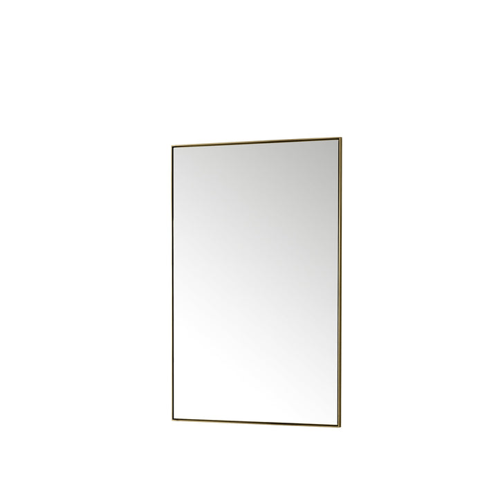 Rohe 26" Rectangular Mirror, Champagne Brass