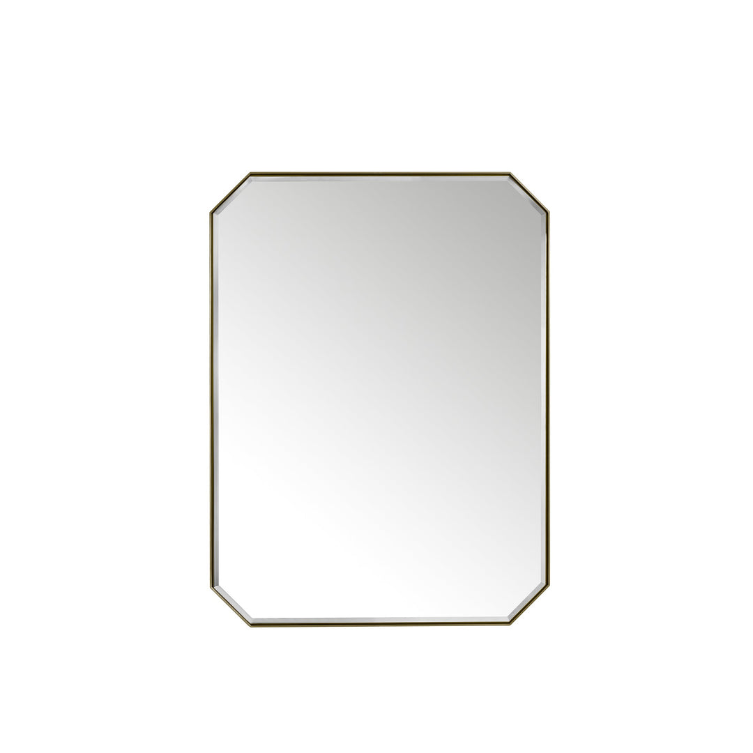 Rohe 30" Octagonal Mirror, Champagne Brass