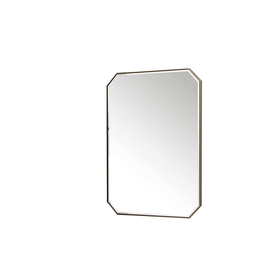 Rohe 30" Octagonal Mirror, Champagne Brass
