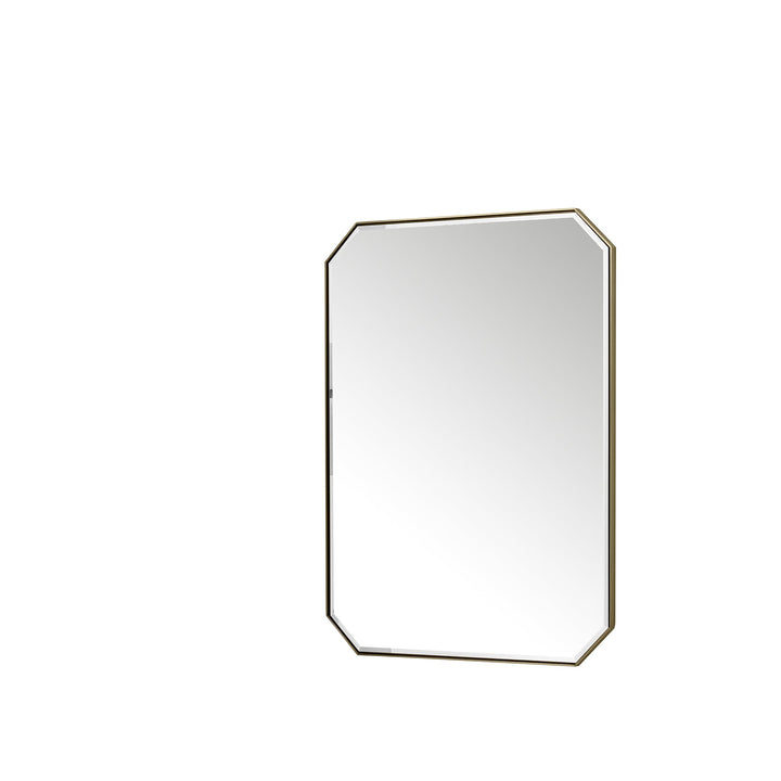 Rohe 30" Octagonal Mirror, Champagne Brass