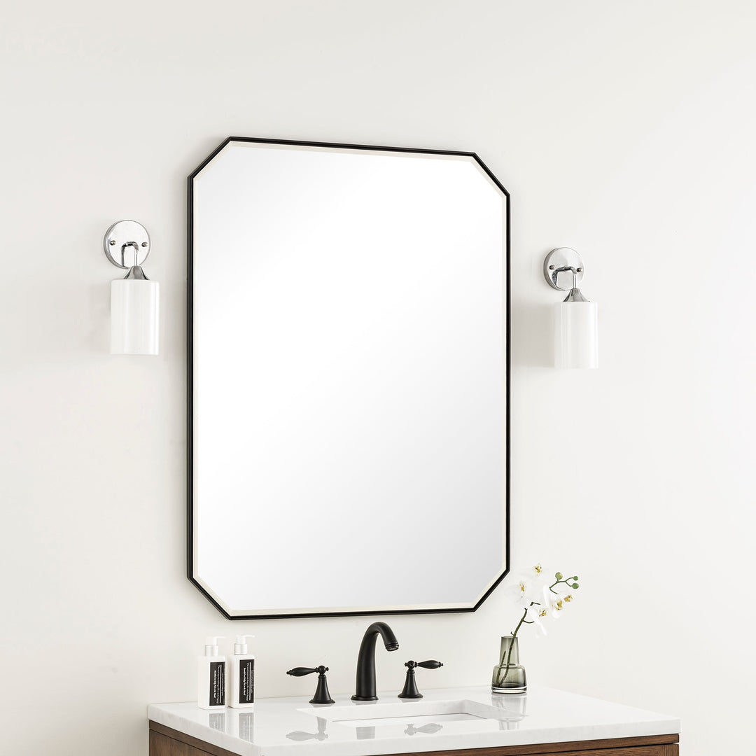 Rohe 30" Octagonal Mirror, Matte Black