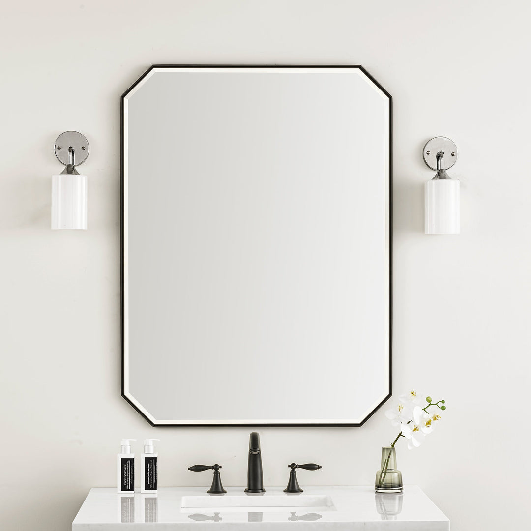 Rohe 30" Octagonal Mirror, Matte Black