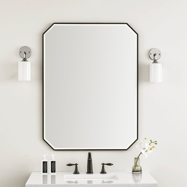 Rohe 30" Octagonal Mirror, Matte Black
