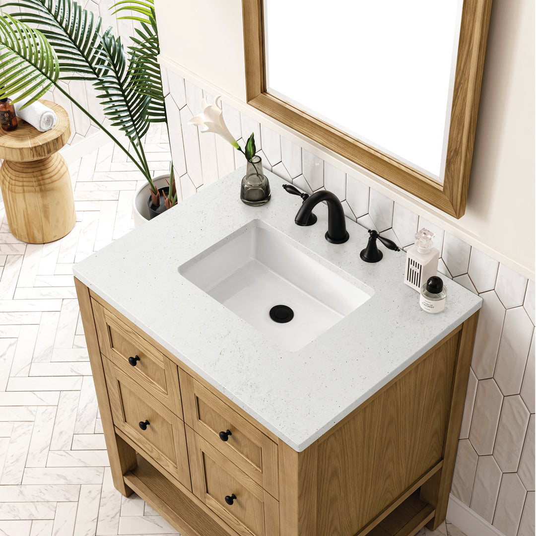 Breckenridge 30" Single Vanity, Light Natural Oak w/ 3 CM Lime Delight Top