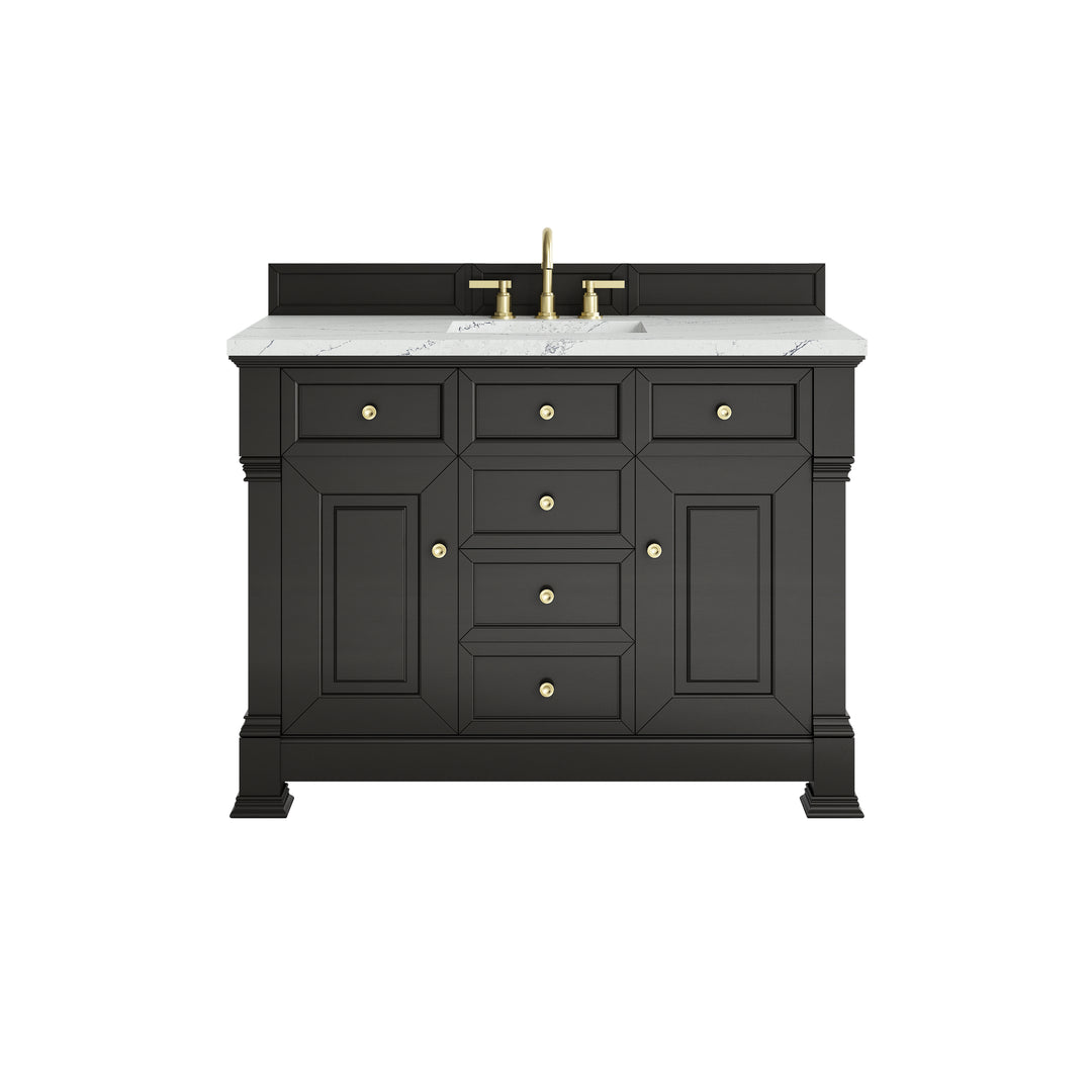 Brookfield 48" Single Vanity, Black Onyx w/ 3 CM Ethereal Noctis Silestone Top w/ FreePower Wireless Charger