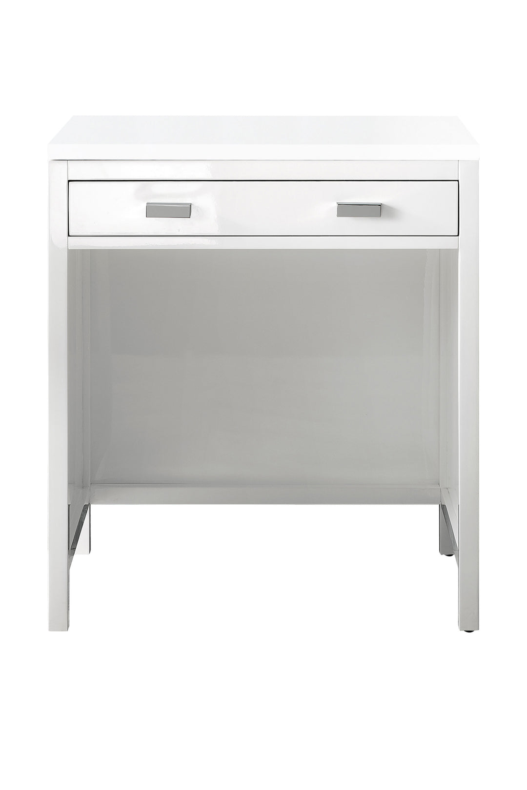 Addison 30" Countertop Unit, Glossy White w/ 3 CM White Zeus Silestone Top