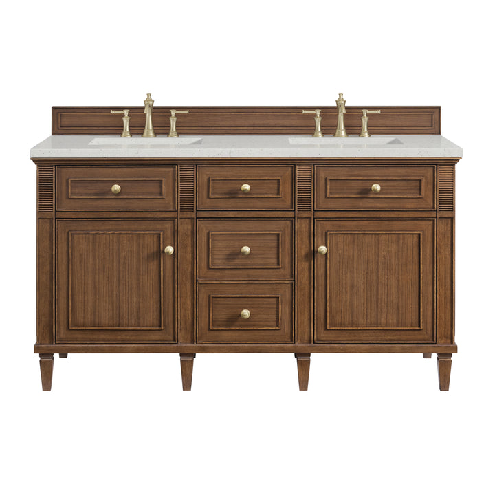 Lorelai 60" Double Vanity, Mid-Century Walnut w/ 3 CM Lime Delight Silestone Top